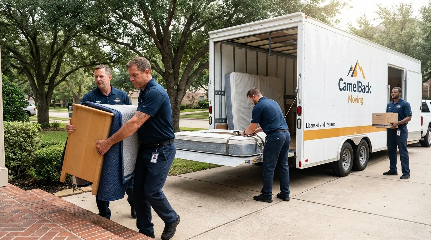 Crew loading residential truck for cross-state move from Sandy, UT