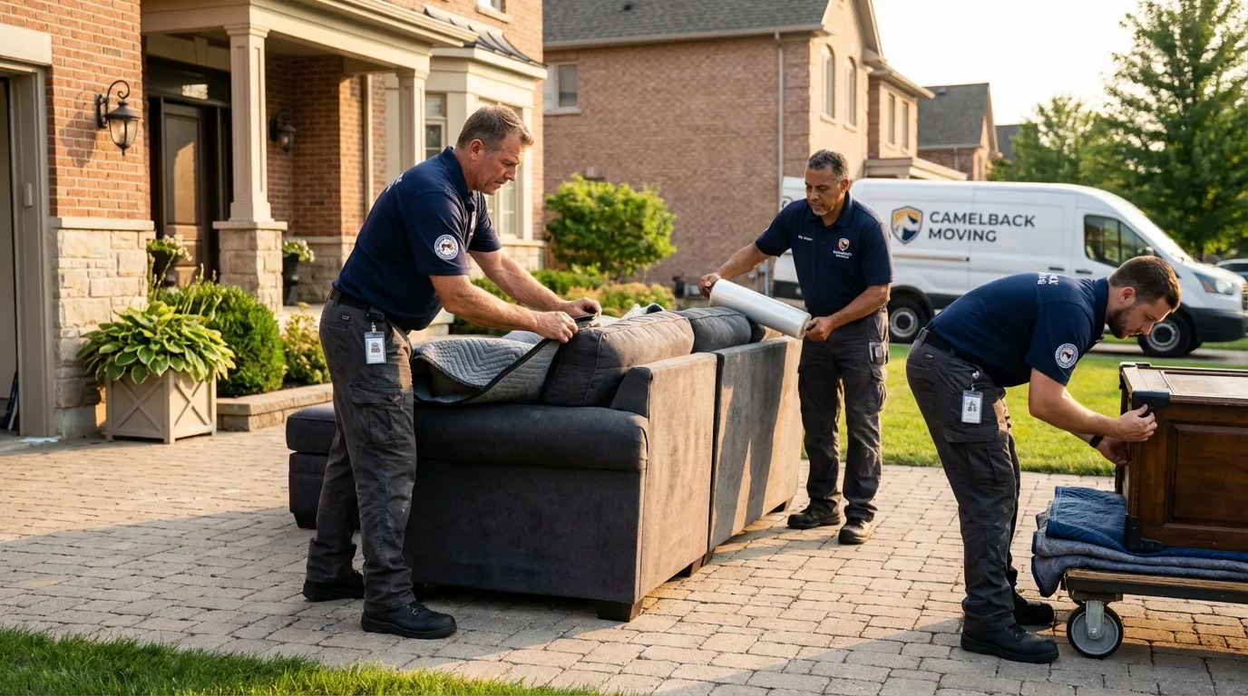 Large estate moving crew wrapping furniture in Sandy, UT